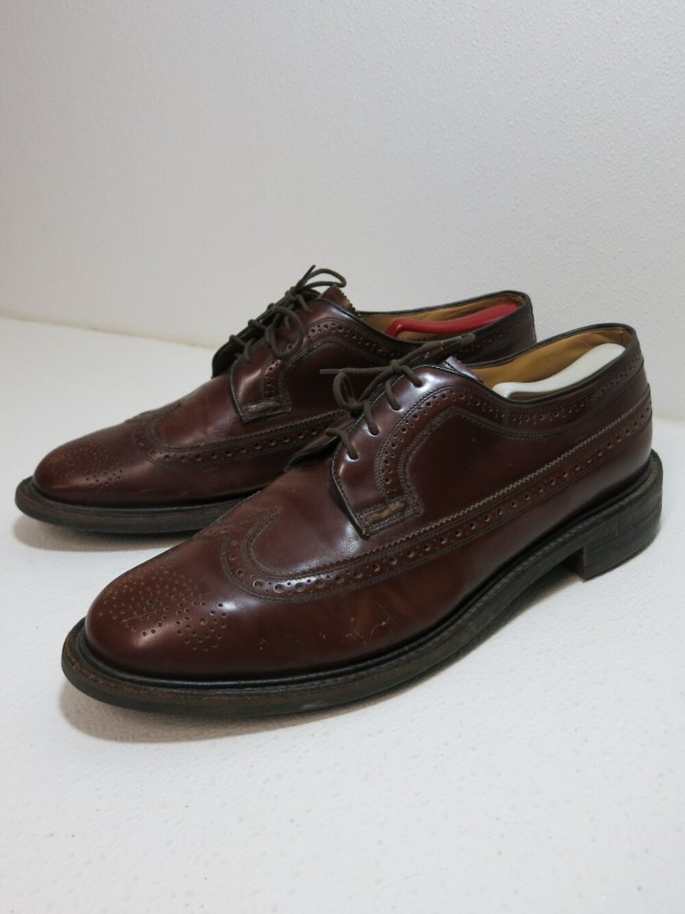 Charles Tyrwhitt Brown Leather Oxford Brogue Formal Dress Dainite Shoes UK 12 F